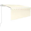 Image de vidaXL - Luifel - automatisch - uittrekbaar - rolgordijn - 3,5x2,5 - m - crèmekleur