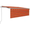 Image de vidaXL - Luifel - automatisch - uittrekbaar - rolgordijn - 4x3 - m - oranje - bruin