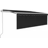 Image de vidaXL - Luifel - automatisch - met - gordijn - LED - windsensor - 4,5x3 - m - antraciet