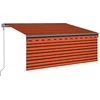 Image de vidaXL - Luifel - automatisch - uittrekbaar - rolgordijn - 3x2,5 - m - oranje - bruin