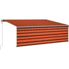 Image de vidaXL - Luifel - automatisch - uittrekbaar - rolgordijn - 4x3 - m - oranje - bruin