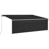 Image de vidaXL - Luifel - handmatig - uittrekbaar - rolgordijn - LED - 4,5x3 - m - antraciet