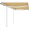 Image de vidaXL - Luifel - automatisch - met - LED - en - windsensor - 3,5x2,5 - m - geel - en - wit