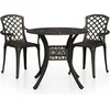 Image de vidaXL - 3-delige - Bistroset - gietaluminium - bronskleurig