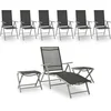 Image de vidaXL - 9-delige - Loungeset - zwart - en - zilverkleurig