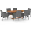 Image de vidaXL - 7-delige - Tuinset - poly - rattan - grijs