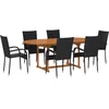 Image de vidaXL - 7-delige - Tuinset - poly - rattan - zwart