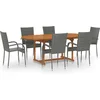 Image de vidaXL - 7-delige - Tuinset - poly - rattan - grijs