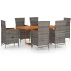 Image de vidaXL - 7-delige - Tuinset - poly - rattan - grijs