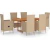 Image de vidaXL - 7-delige - Tuinset - poly - rattan - beige