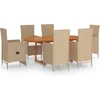 Image de vidaXL - 7-delige - Tuinset - poly - rattan - beige