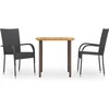 Image de vidaXL - 3-delige - Tuinset - poly - rattan - zwart