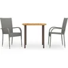 Image de vidaXL - 3-delige - Tuinset - poly - rattan - grijs