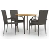 Image de vidaXL - 5-delige - Tuinset - poly - rattan - bruin