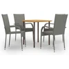 Image de vidaXL - 5-delige - Tuinset - poly - rattan - grijs