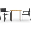 Image de vidaXL - 3-delige - Tuinset - poly - rattan - zwart