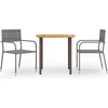 Image de vidaXL - 3-delige - Tuinset - poly - rattan - grijs