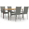 Image de vidaXL - 5-delige - Tuinset - poly - rattan - grijs