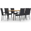 Image de vidaXL - 7-delige - Tuinset - poly - rattan - zwart