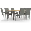 Image de vidaXL - 7-delige - Tuinset - poly - rattan - grijs