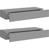 Image de vidaXL - viaXL - Wandschappen - 2 - st - met - lade - 60x23,5x10 - cm - MDF - grijs