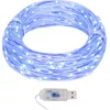 Image de vidaXL - Lichtsnoer - met - 400 - microLED's - blauw - 8 - functies - 40 - m