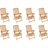 Image de vidaXL - Tuinstoelen - 8 - st - verstelbaar - massief - teakhout