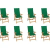 Image de vidaXL - Tuinstoelen - 8 - st - verstelbaar - met - kussens - massief - teakhout