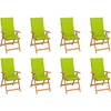 Image de vidaXL - Tuinstoelen - 8 - st - verstelbaar - met - kussens - massief - teakhout