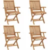 Image de vidaXL - Tuinstoelen - 4 - st - inklapbaar - massief - teakhout