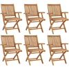 Image de vidaXL - Tuinstoelen - 6 - st - inklapbaar - massief - teakhout