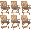 Image de vidaXL - Tuinstoelen - 6 - st - inklapbaar - met - kussens - massief - teakhout