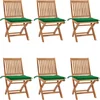 Image de vidaXL - Tuinstoelen - 6 - st - inklapbaar - met - kussens - massief - teakhout