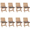 Image de vidaXL - Tuinstoelen - 8 - st - inklapbaar - met - kussens - massief - teakhout