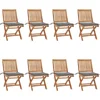 Image de vidaXL - Tuinstoelen - 8 - st - inklapbaar - met - kussens - massief - teakhout