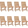 Image de vidaXL - Tuinstoelen - 8 - st - inklapbaar - met - kussens - massief - teakhout
