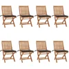 Image de vidaXL - Tuinstoelen - 8 - st - inklapbaar - met - kussens - massief - teakhout