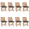 Image de vidaXL - Tuinstoelen - 8 - st - inklapbaar - met - kussens - massief - teakhout