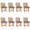 Image de vidaXL - Tuinstoelen - 8 - st - inklapbaar - met - kussens - massief - teakhout