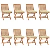 Image de vidaXL - Tuinstoelen - 8 - st - inklapbaar - met - kussens - massief - teakhout