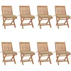 Image de vidaXL - Tuinstoelen - 8 - st - inklapbaar - met - kussens - massief - teakhout