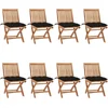 Image de vidaXL - Tuinstoelen - 8 - st - inklapbaar - met - kussens - massief - teakhout
