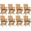 Image de vidaXL - Tuinstoelen - 8 - st - met - antracietkleurige - kussens - massief - teakhout