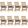 Image de vidaXL - Tuinstoelen - 8 - st - met - antracietkleurige - kussens - massief - teakhout
