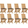 Image de vidaXL - Tuinstoelen - 8 - st - met - antracietkleurige - kussens - massief - teakhout