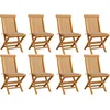 Image de vidaXL - Tuinstoelen - 8 - st - met - beige - kussens - massief - teakhout