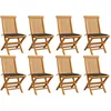 Image de vidaXL - Tuinstoelen - 8 - st - met - taupe - kussens - massief - teakhout