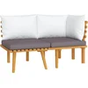 Image de vidaXL - 2-delige - Loungeset - met - kussens - massief - acaciahout