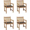 Image de vidaXL - Tuinstoelen - 4 - st - met - taupe - kussens - massief - teakhout