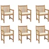 Image de vidaXL - Tuinstoelen - 6 - st - met - crèmekleurige - kussens - massief - teakhout